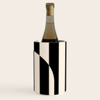 Striped Archway Pattern in Black and Almond Cream Wine Chiller Gallery Image 3