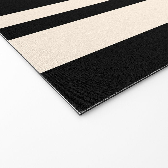 Striped Archway Pattern in Black and Almond Cream Welcome Mat Gallery Image 2