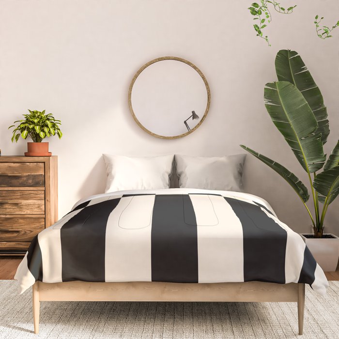 Striped Archway Pattern in Black and Almond Cream Comforter Gallery Image 3