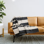 Striped Archway Pattern in Black and Almond Cream Throw Blanket Gallery Image 1