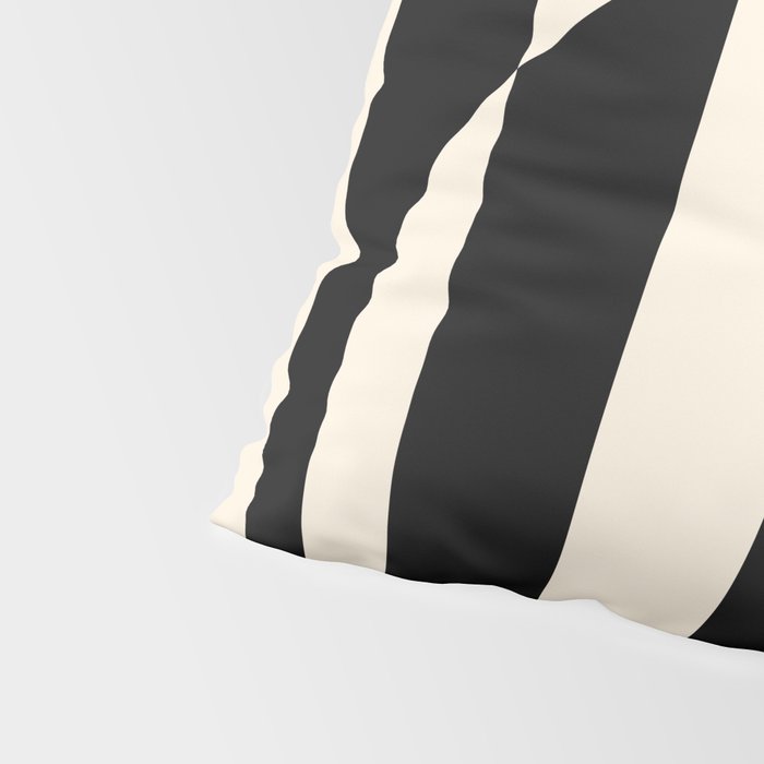 Striped Archway Pattern in Black and Almond Cream Pillow Sham Gallery Image 4