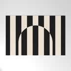 Striped Archway Pattern in Black and Almond Cream Welcome Mat Gallery Image 1