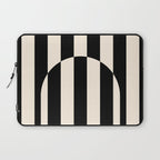 Striped Archway Pattern in Black and Almond Cream Laptop Sleeve Gallery Image 1