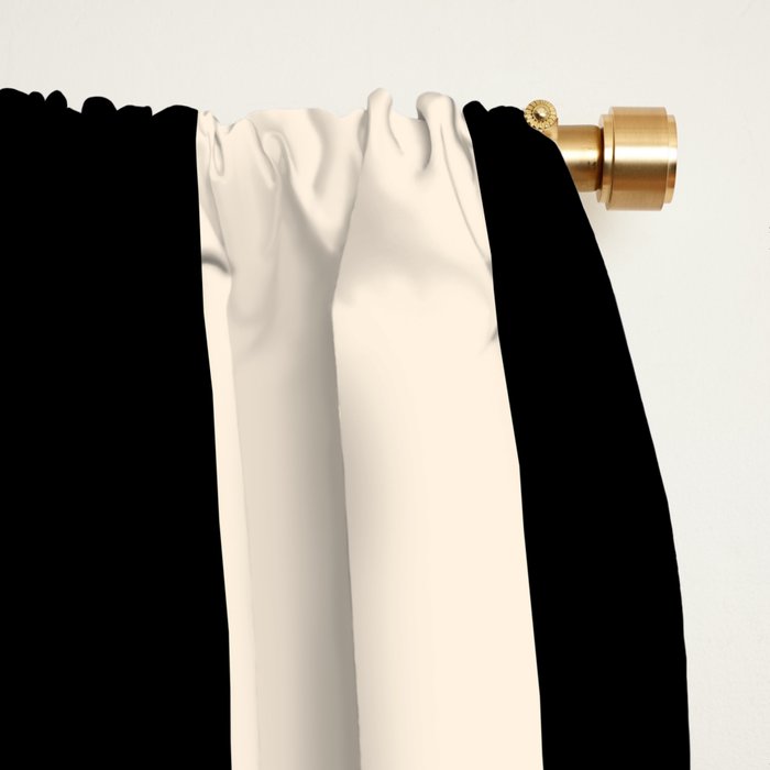 Striped Archway Pattern in Black and Almond Cream Window Curtain Gallery Image 2