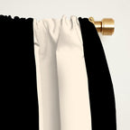 Striped Archway Pattern in Black and Almond Cream Window Curtain Gallery Image 2
