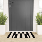 Striped Archway Pattern in Black and Almond Cream Welcome Mat Gallery Image 3