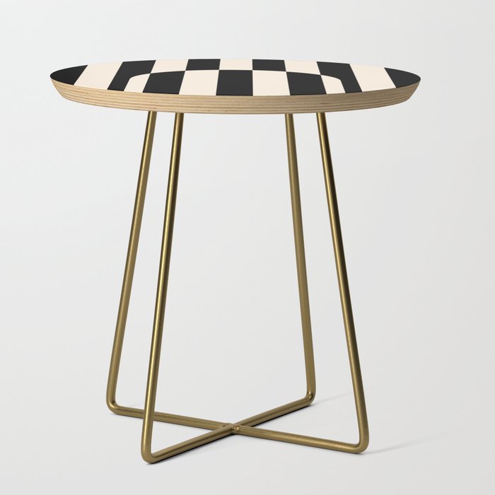 Striped Archway Pattern in Black and Almond Cream Side Table Gallery Image 1