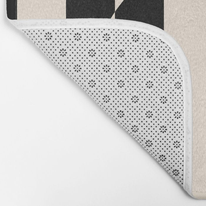 Striped Archway Pattern in Black and Almond Cream Bath Mat Gallery Image 2