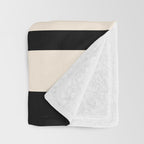 Striped Archway Pattern in Black and Almond Cream Throw Blanket Gallery Image 3