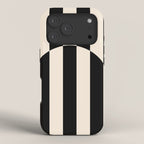 Striped Archway Pattern in Black and Almond Cream iPhone Case Gallery Image 3