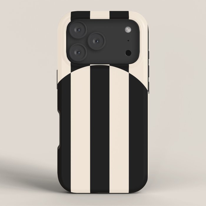 Striped Archway Pattern in Black and Almond Cream iPhone Case Gallery Image 3