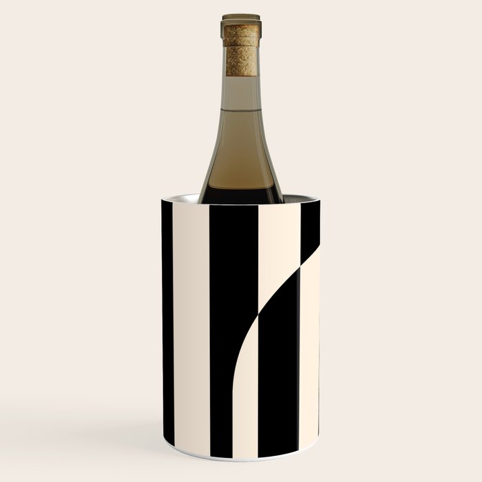 Striped Archway Pattern in Black and Almond Cream Wine Chiller Gallery Image 2