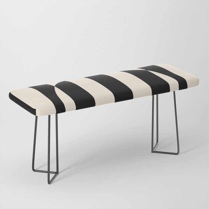 Striped Archway Pattern in Black and Almond Cream Bench Gallery Image 1