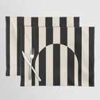 Striped Archway Pattern in Black and Almond Cream Placemat Gallery Image 1