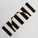 Striped Archway Pattern in Black and Almond Cream Yoga Mat Gallery Image 1
