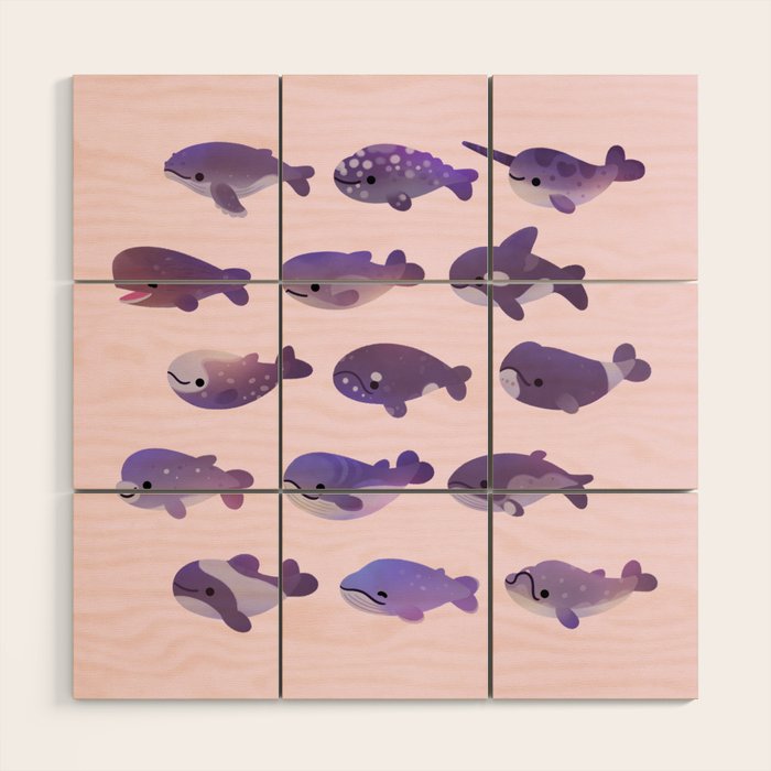 Whale Day - bright Wood Wall Art Gallery Image 1