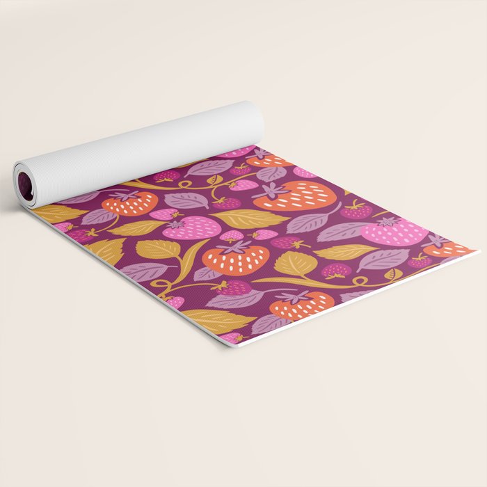 Strawberry Fields - Magenta Gold Yoga Mat Gallery Image 2