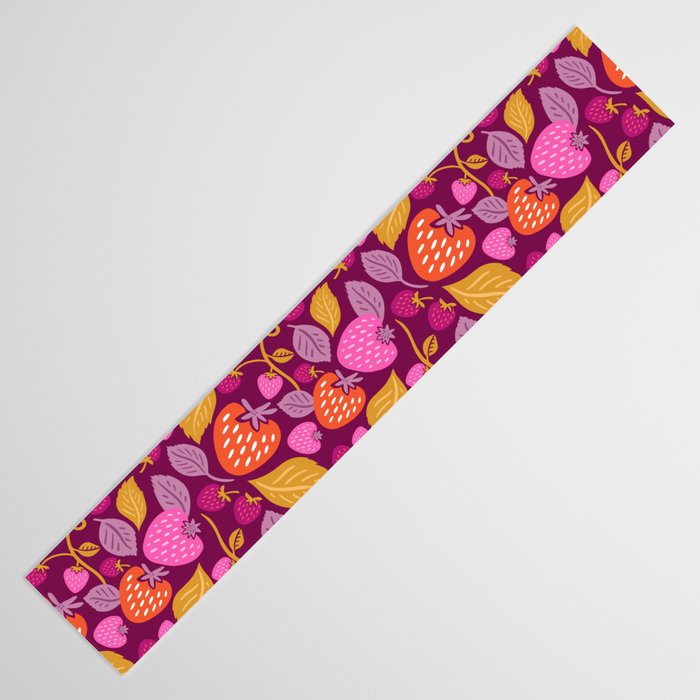 Strawberry Fields - Magenta Gold Table Runner Gallery Image 3