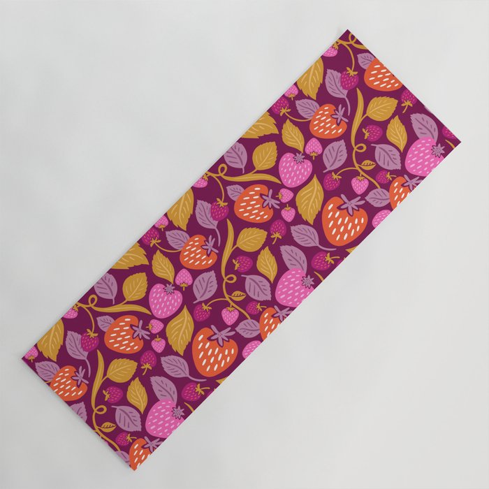 Strawberry Fields - Magenta Gold Yoga Mat Gallery Image 1