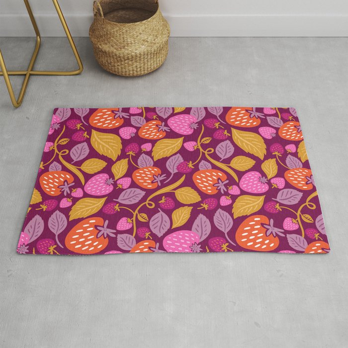Strawberry Fields - Magenta Gold Rug Gallery Image 1