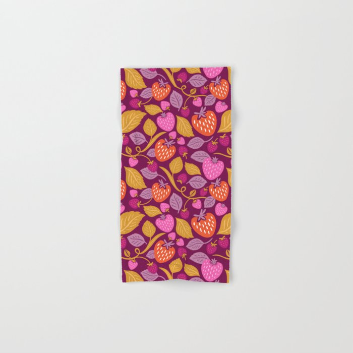 Strawberry Fields - Magenta Gold Bath Towel Gallery Image 1