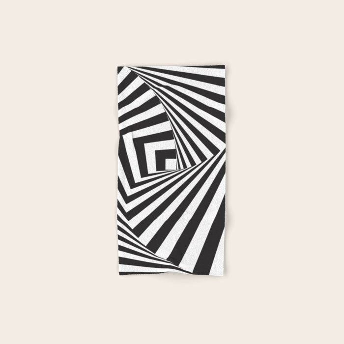 Black And  White Pop Art Optical Illusion Bath Towel