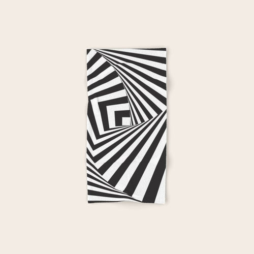 Black And  White Pop Art Optical Illusion Bath Towel
