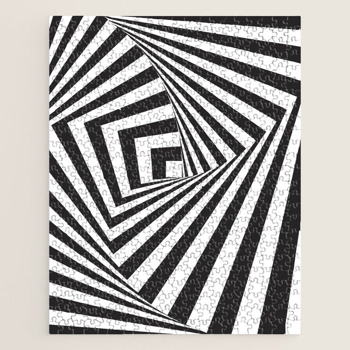 Black And  White Pop Art Optical Illusion Jigsaw Puzzle Gallery Image 1