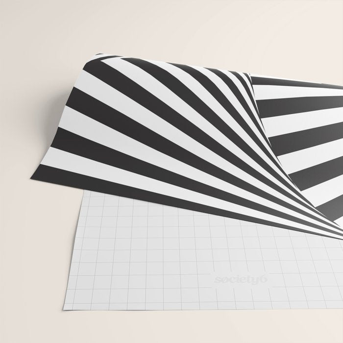 Black And  White Pop Art Optical Illusion Wrapping Paper Gallery Image 2