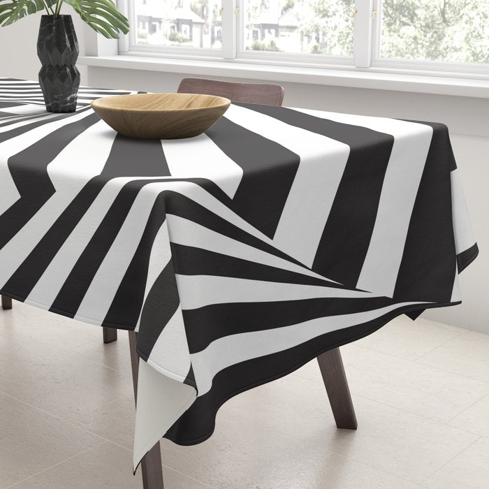 Black And  White Pop Art Optical Illusion Tablecloth Gallery Image 3