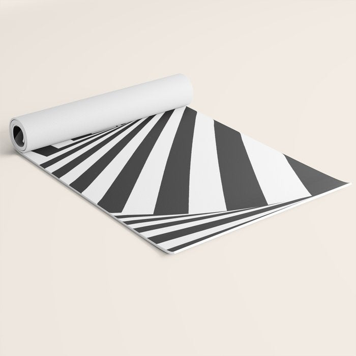 Black And  White Pop Art Optical Illusion Yoga Mat Gallery Image 2