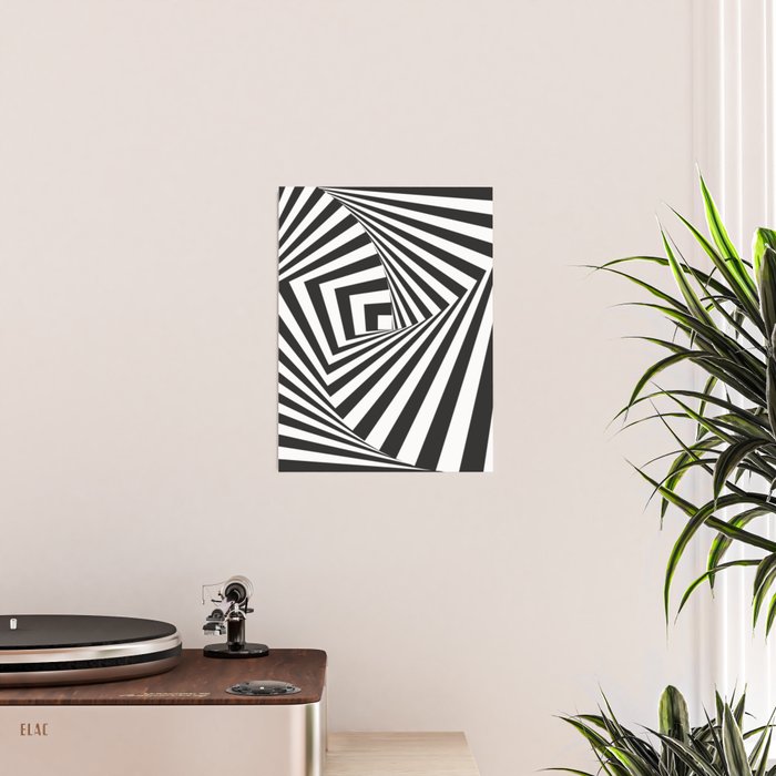 Black And  White Pop Art Optical Illusion Poster Gallery Image 2