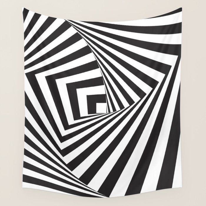 Black And  White Pop Art Optical Illusion Wall Tapestry Gallery Image 4