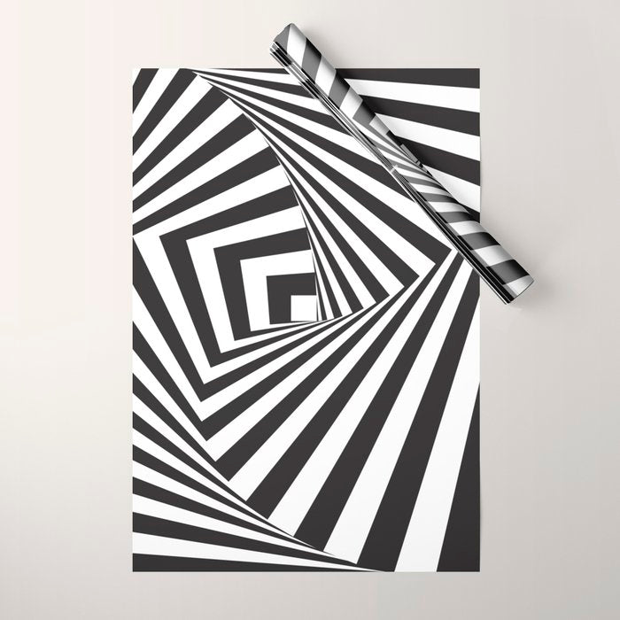 Black And  White Pop Art Optical Illusion Wrapping Paper Gallery Image 1