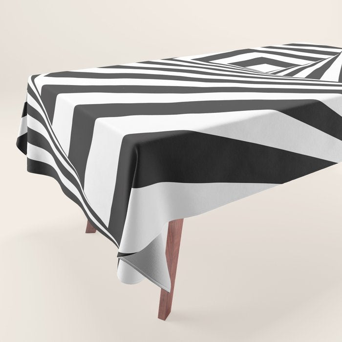Black And  White Pop Art Optical Illusion Tablecloth Gallery Image 1