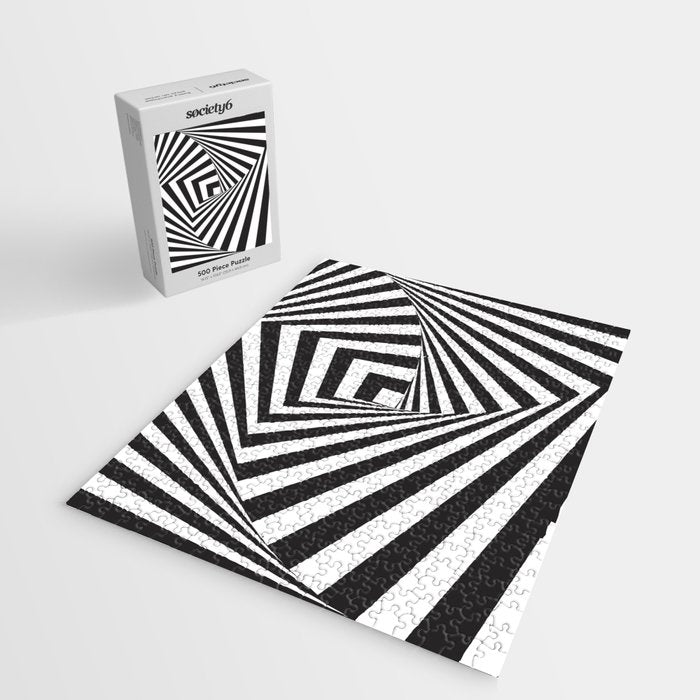 Black And  White Pop Art Optical Illusion Jigsaw Puzzle Gallery Image 2