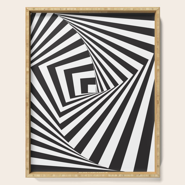 Black And  White Pop Art Optical Illusion Serving Tray Gallery Image 1