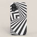 Black And  White Pop Art Optical Illusion iPhone Case Gallery Image 1
