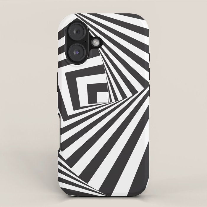 Black And  White Pop Art Optical Illusion iPhone Case Gallery Image 1