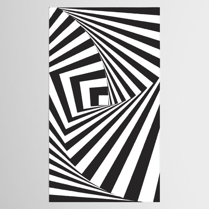 Black And  White Pop Art Optical Illusion Tablecloth Gallery Image 2