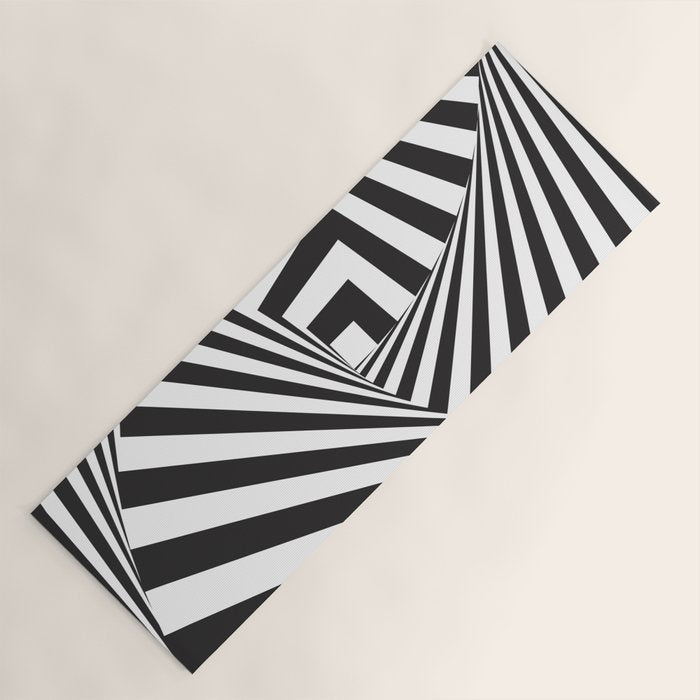 Black And  White Pop Art Optical Illusion Yoga Mat Gallery Image 1