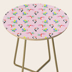 Happy Tropical Jungle Birds Toucan Hummingbird Parrot Pink Side Table Gallery Image 2