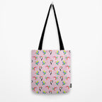 Happy Tropical Jungle Birds Toucan Hummingbird Parrot Pink Tote Bag Gallery Image 2