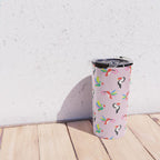 Happy Tropical Jungle Birds Toucan Hummingbird Parrot Pink Travel Mug Gallery Image 4