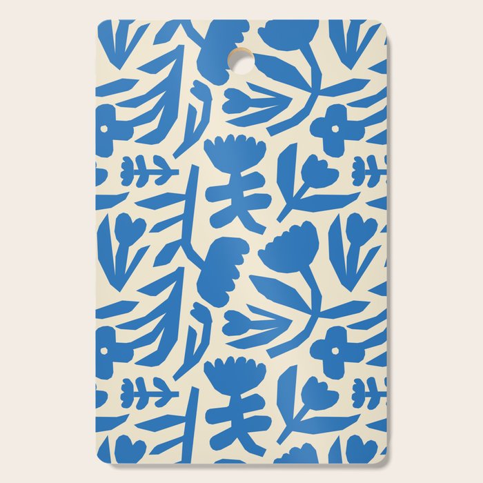 Blue flower nature art pattern Cutting Board Gallery Image 1