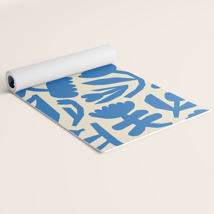 Blue flower nature art pattern Yoga Mat Gallery Image 2