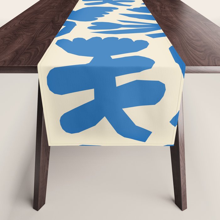 Blue flower nature art pattern Table Runner Gallery Image 1