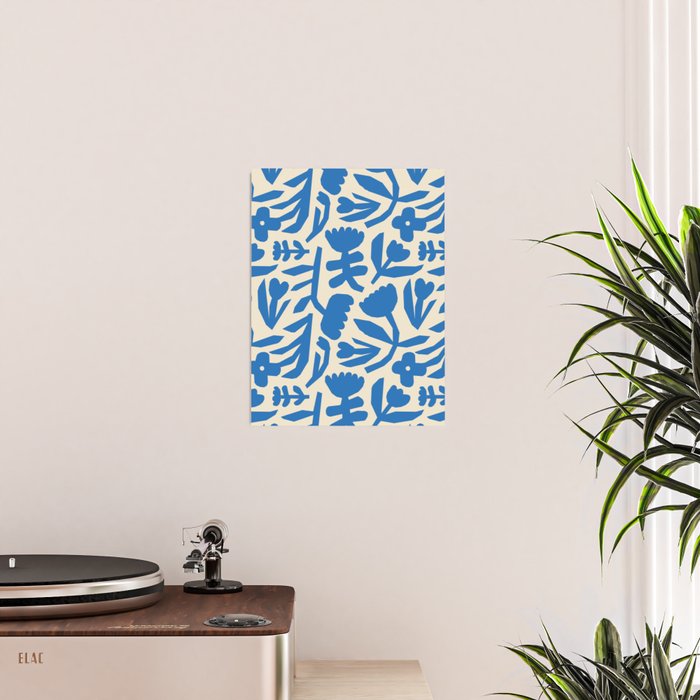 Blue flower nature art pattern Poster Gallery Image 2