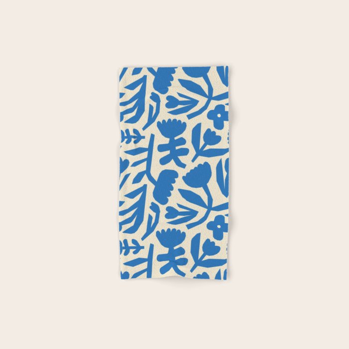 Blue flower nature art pattern Bath Towel Gallery Image 1