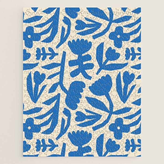 Blue flower nature art pattern Jigsaw Puzzle Gallery Image 1